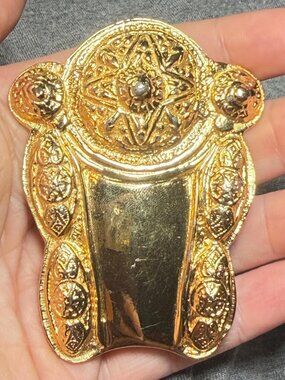 Gay Boyer Belt Buckle Vintage Gold Tone Buckle Component Upcycle Art Piece